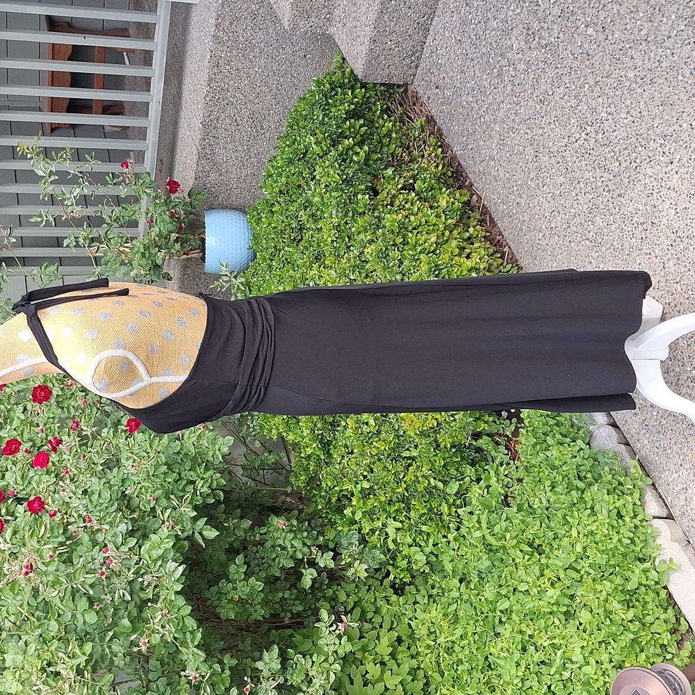 Vintage 90s Y2k Black Halter Dress with Asymmetrical Hem Plus Size 18W Whimsical - Picture 7 of 9